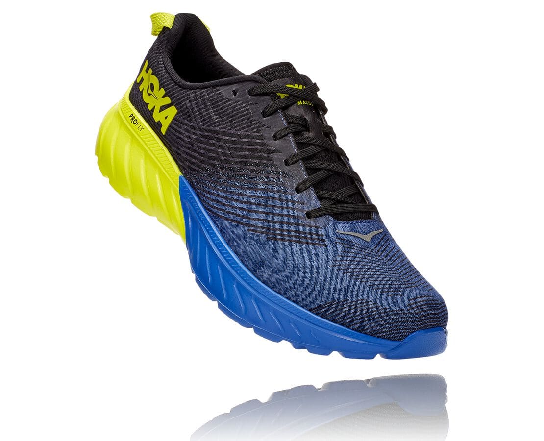 Hoka One One Mach 3 Herren Straßenlaufschuhe Blau / Rosa | (DE-0132TFUCQ)
